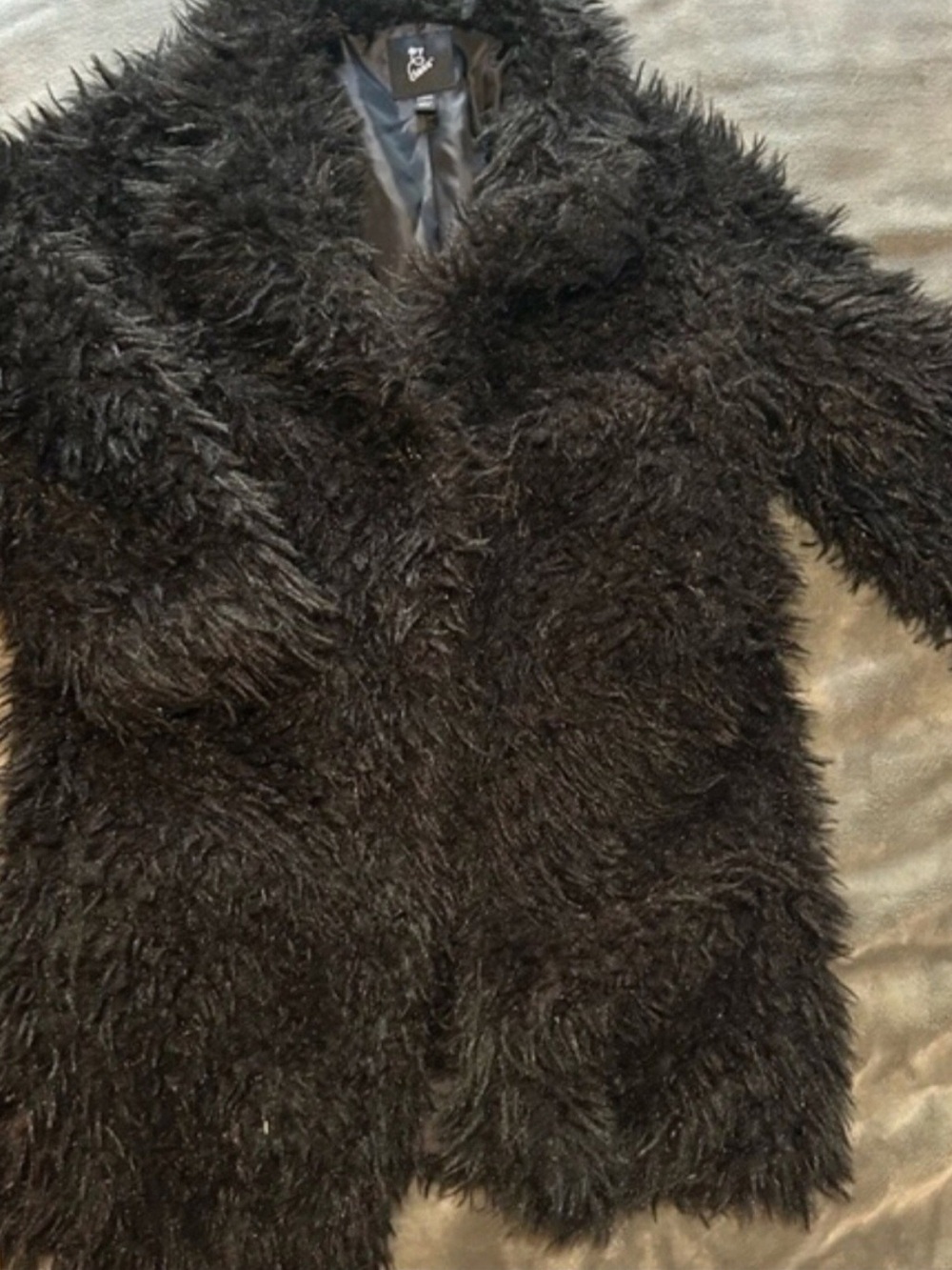 Black Faux Fur Kids Coat - Unbranded Plush Jacket